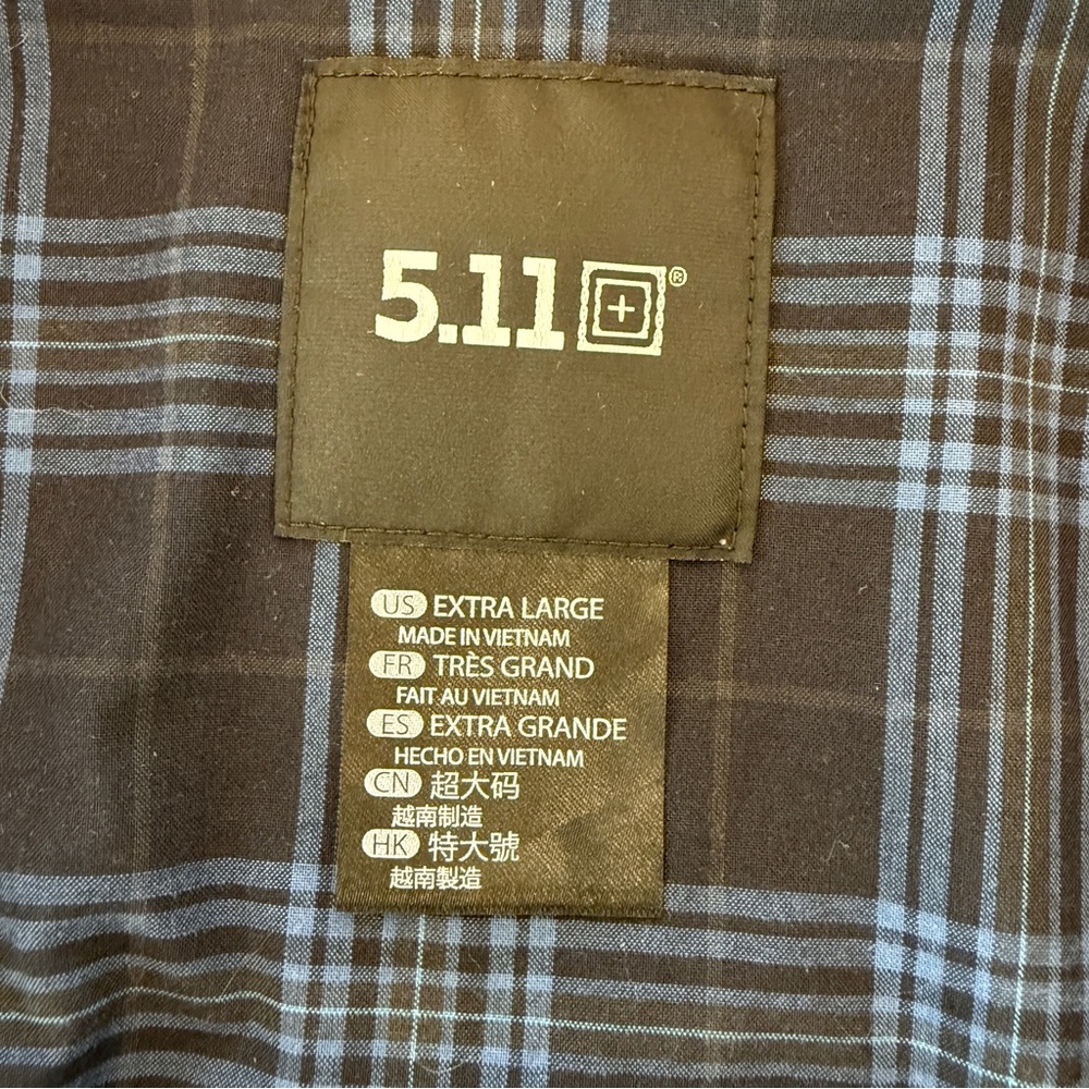 5.11 Tactical Men’s Igor Plaid Button-Down Shirt XL Blue Black Long Sleeve Snap - Picture 8 of 9